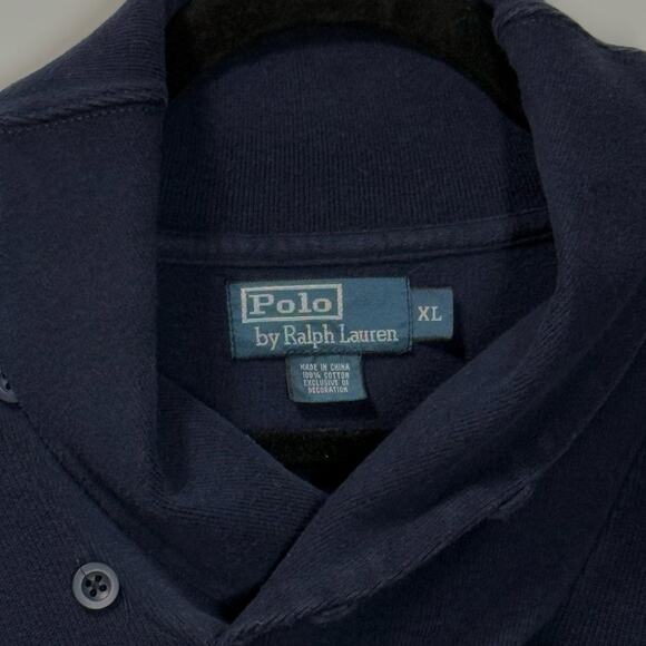 VTG Polo Ralph Lauren Crowl Neck Navy Sweater Casual Preppy Men's Size XL - Picture 3 of 10